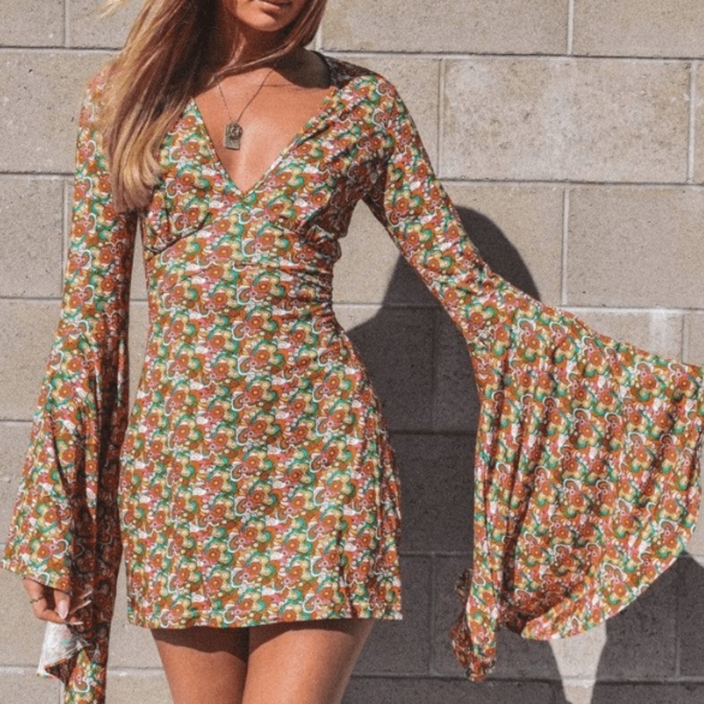 Her Pony Fantasia Bell Sleeve Mini Dress